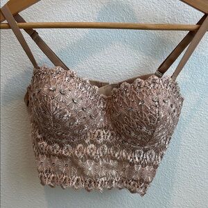 Windsor Lace Bralette in Tan
